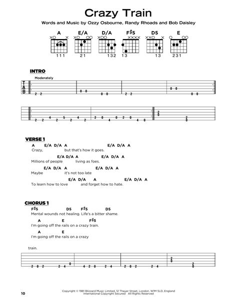 Crazy Train by Ozzy Osbourne - Really Easy Guitar - Guitar Instructor
