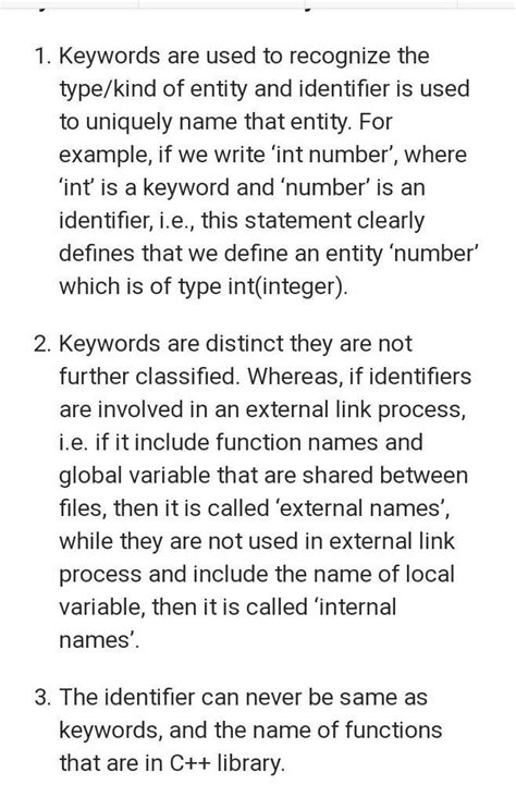 Why keyword is different from identifiers? - Brainly.in