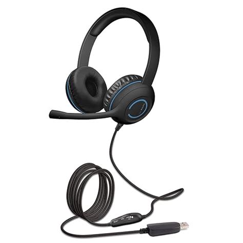 Cyber Acoustics Stereo USB Over ear Headset (AC-5008), in-line Controls ...
