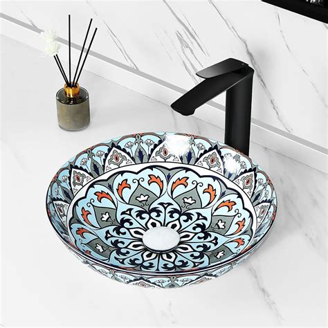 B Backline Ceramic Moroccan Table Top Wash Basin For Bathroom 40 X 40