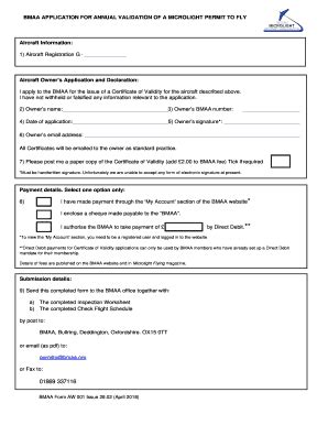 Fillable Online AW 001 28 Application form for annual validation Fax ...