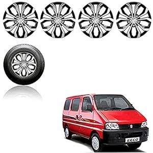 Auto Pearl Car Full Silver Black Wheel Cover Caps 13" Press Type ...
