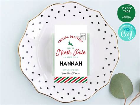 Printable North Pole Special Delivery Tag: Editable Santa Gift Tags ...