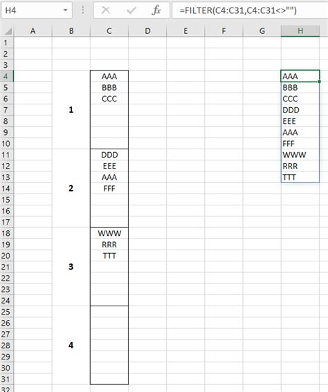 How to Filter in Excel When There Is Space 的图像结果