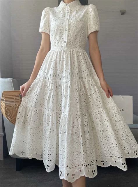Buy Jimmy Cotton Eyelet Midi Dress for Women Online in India | a la mode