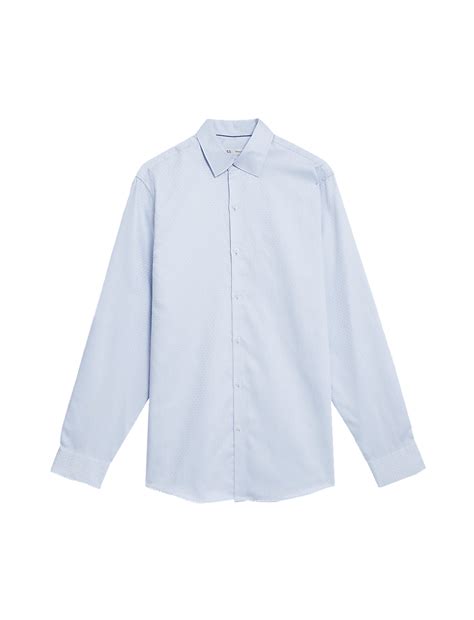 Buy Regular Fit Pure Cotton Dobby Spot Shirt at Marks & Spencer