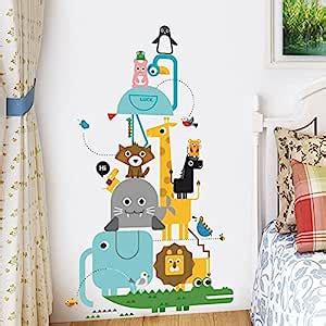 Decals Design 'Cute Children's Geometric Cartoon Animals Height ...