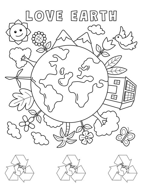 Earth Day Coloring Page For Kids And Adults - Coloring Nation