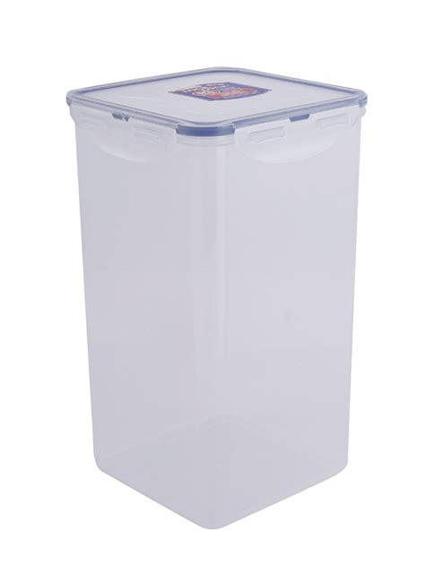 LocknLock Classics Square Plastic Airtight Food Storage Container, 4 L ...