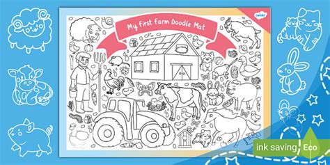 My First Farm Doodle Mat (teacher made) - Twinkl