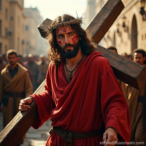 jesus christ carrying the cross Prompts | Stable Diffusion Online
