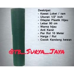 Promo kawat Loket PVC 1/2 X 90cm/ Kawat Ayakan Hijau per Roll - Jakarta ...