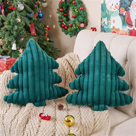 Amazon.com: Lanpn Christmas Tree Pillows Set of 2, Christmas Decoration ...