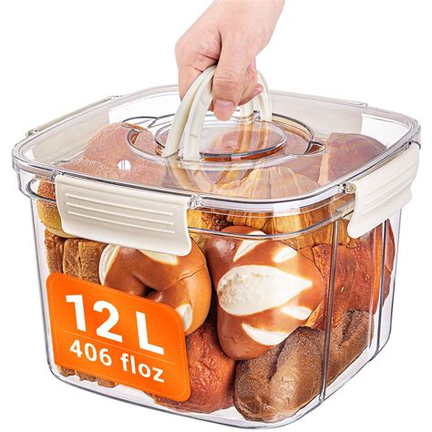 Gracenal Bread Box for Kitchen Countertop, 12L/floz Airtight Food ...