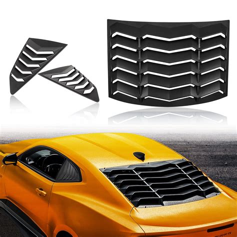 CUMART 2016-2021 Rear Window Louvers Rear+Side Set Windshield Sun Shade Cover Lambo Style Matte ...