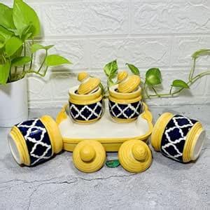 Buy Homefrills Handcrafted Multi-Utility Storage Ceramic Jars ...