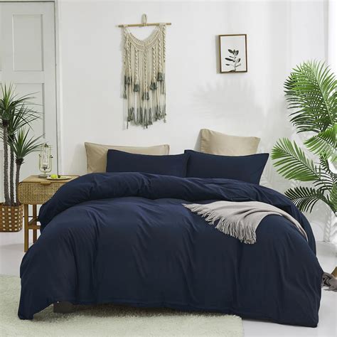Solid Navy Comforter Set King Navy Blue Bedding Set Soft Pure Navy Blue ...