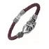 Rhodium Plated Trishul Snake Damroo Leather Bracelet For Mens Price ...