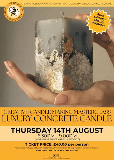 🌟🕯️LUXURY CONCRETE CANDLE MAKING MASTERCLASS🕯️🌟 (THURSDAY), Bletchley ...