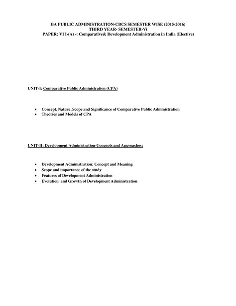 3425VS Univ Nlr B.A Public Admin VIth Sem 2016 Syllabus - BA PUBLIC ...