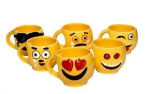 NEW ARRIVAL Pack of 6 Ceramic Emoji Style Design Coffee and Tea Cups ...