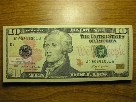 United States America Ten (10) Dollars Bill Us Usa 2009 Real Unc Hamilton