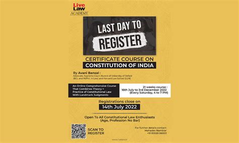 LiveLaw Academy, Certificate Course, Constitution Of India, Adv. Avani ...