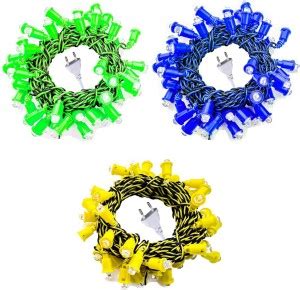 Geocell 48 LEDs 10.69 m Green, Blue, Yellow Steady String Rice Lights ...