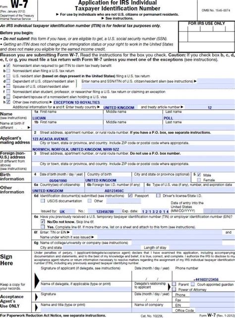 W7 Fillable Form - Printable Forms Free Online
