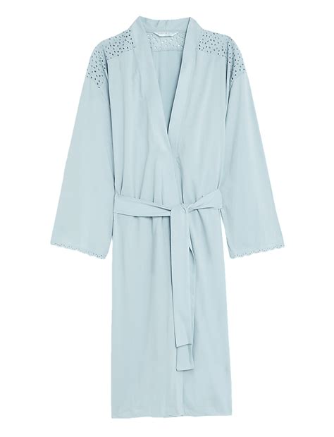 Buy Pure Cotton Tie Dressing Gown at Marks & Spencer