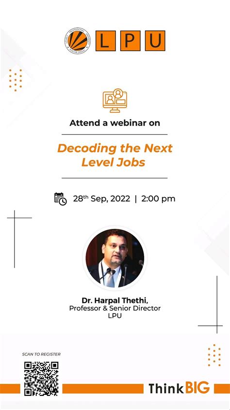 LPU Planning on LinkedIn: A webinar on " Decoding the next level jobs '' By Dr. Harpal Thethi…