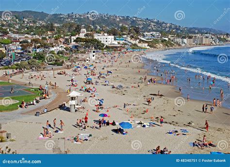 Main Beach in the Summer at Laguna Beach, CA. Stock Image - Image of ...