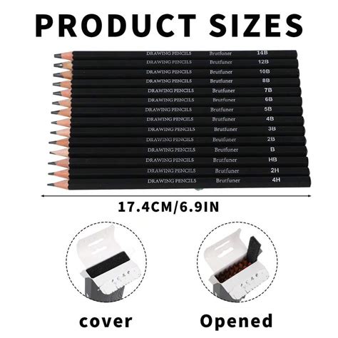 14 peças de lápis de desenho, lápis de escrita, lápis de desenho para ...