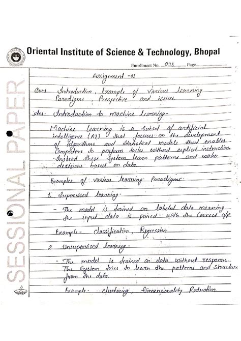 ML as1 - machine learning assignment - Oriental Institute of Science ...