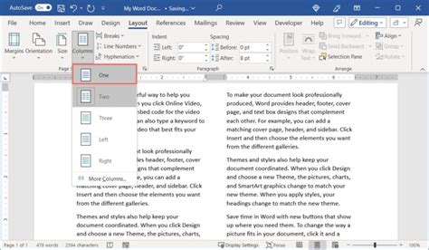 Image result for Word Columns Formatting
