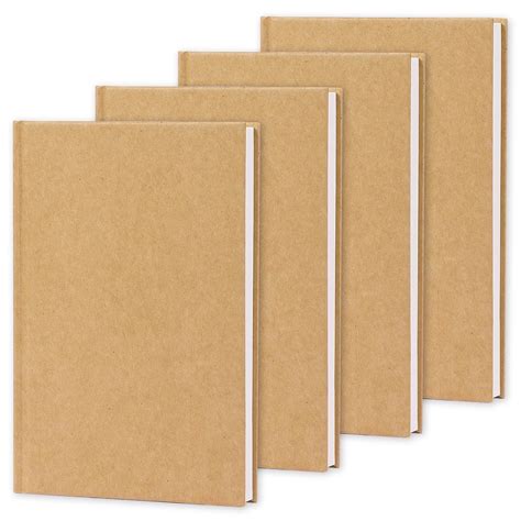 LABUK 4 Pack Blank Notebook Bulk, 120 Sheets Unlined Notebooks 100gsm 5 ...
