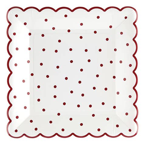 RED DOT SCALLOPED PAPER PLATE – Viking Cooking School