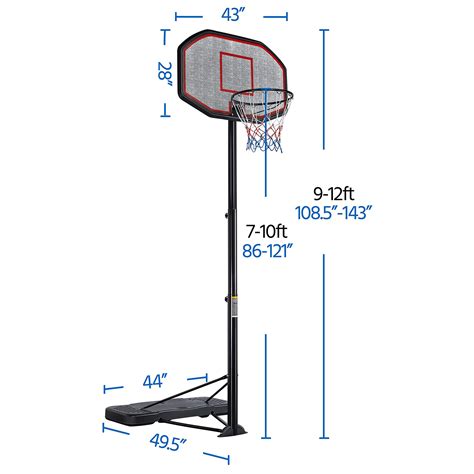 Snapklik.com : Yaheetech Basketball Hoop Outdoor For Adults Portable ...