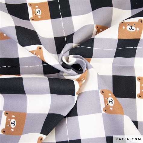 Country Vichy Bear cotton poplin fabric - Autumn / Winter | Katia.com