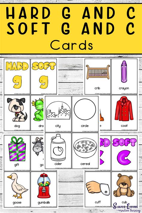 Hard and Soft G and C Printable Phonics Cards | Free Homeschool Deals