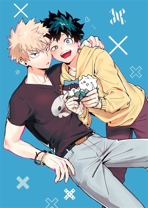 A Dynamic Duo: Bakugo and Deku in Mesmerizing Fan Art