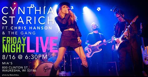 Cynthia Starich Band Ft. Chris Hanson @ Friday Night Live - Mias ...