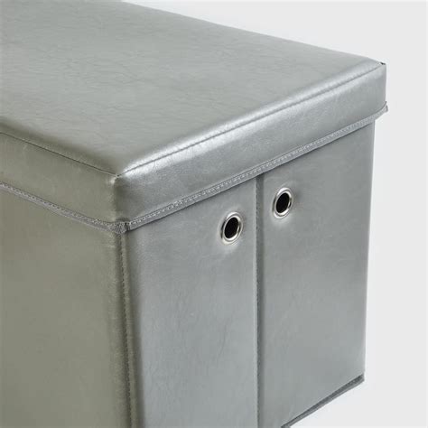 Buy Sanderson Faux Leather Sit and Store Collapsible Ottoman from Home ...