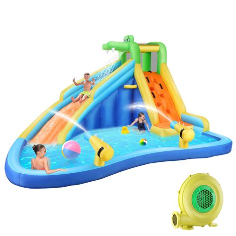 Buy Inflatable Water Slide Park with Splash Pool,Water Gun,Ball ...
