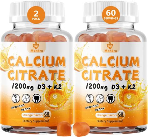 Amazon.com: Calcium Citrate Gummies 1200 mg,Calcium Citrate with ...