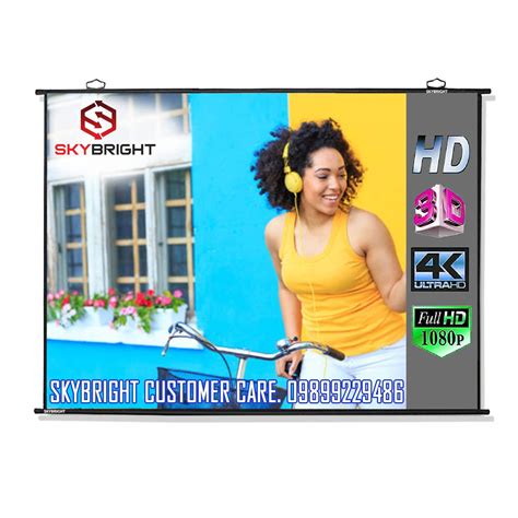Skybright Map View Projector Screen Diag. 4:03 Format, Supports 1080 ...