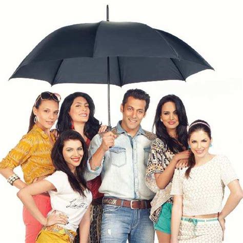 Salman Khan with some models during a photoshoot for his brand Being Human.