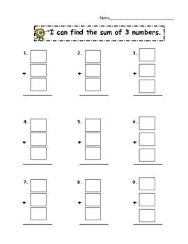 Image result for 3 Addends Math Mat