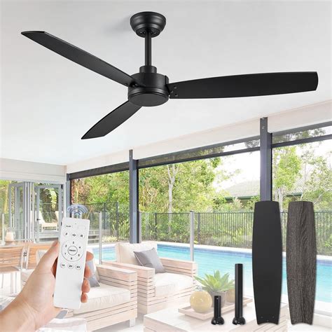 HOFZHi Farmhouse Outdoor Ceiling Fan with Light, 42 inch Rustic Ceiling ...