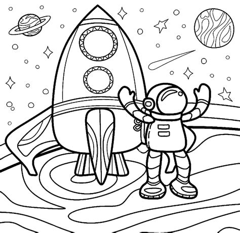 Collection of Astronaut Coloring Pages - Free Printable